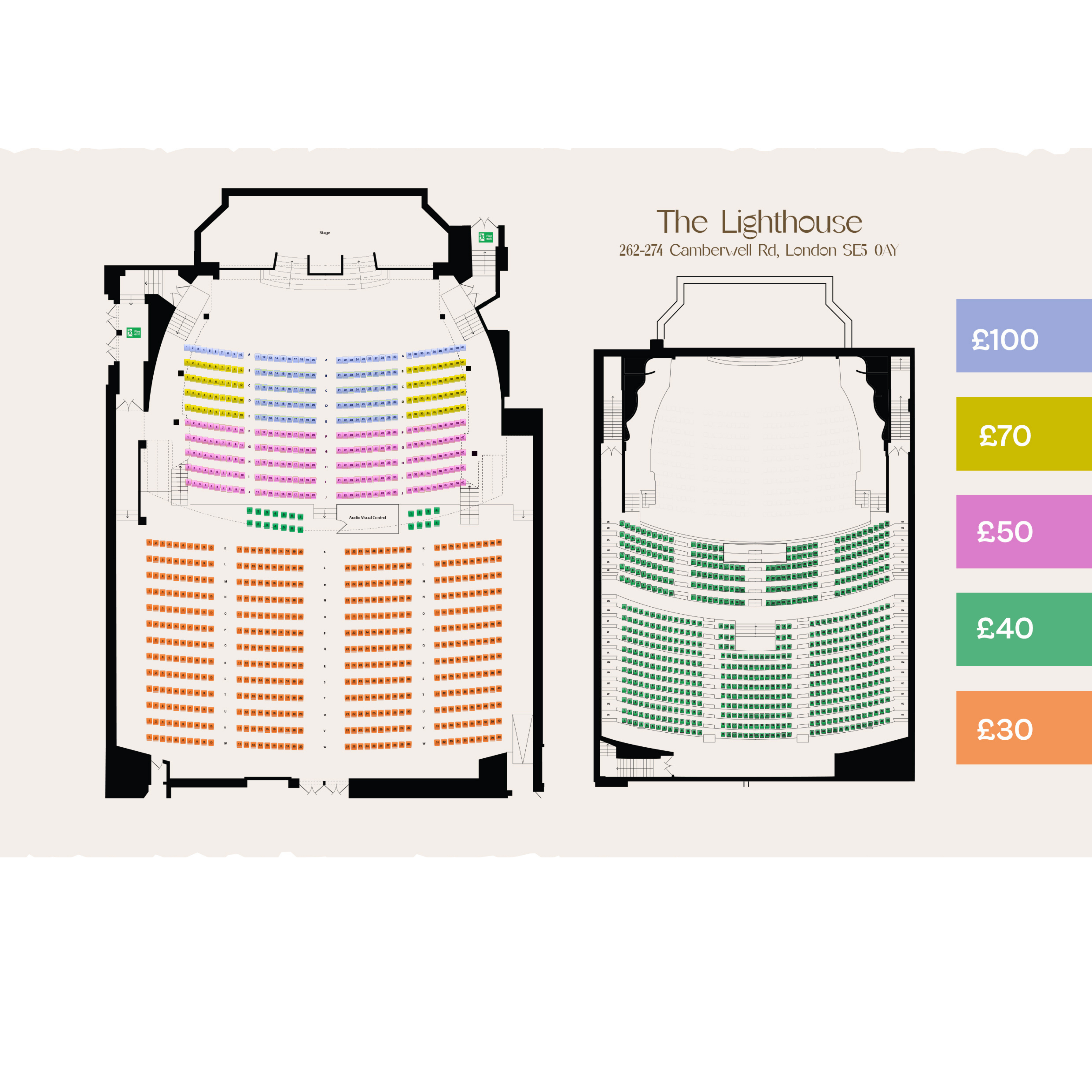 Seating plan showing sections for Lomir Zingen